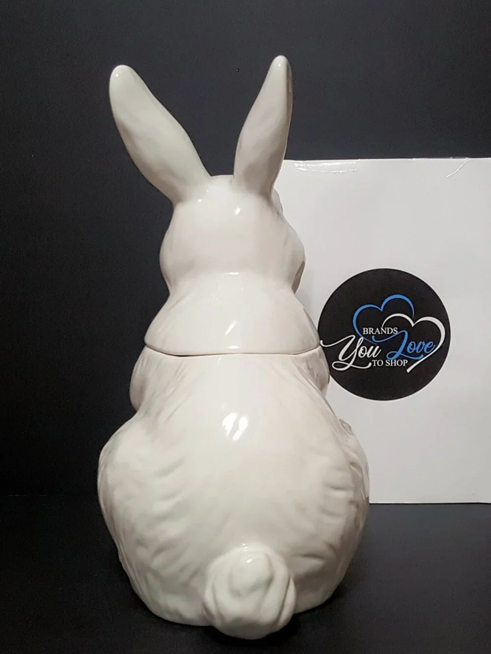 Pottery Barn Figural Floral Bunny Cookie Jar 12.5